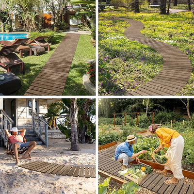 Adoquines madera sendero jardín 8.5ft antiderrap