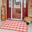 Alfombra cuadros estilo granja 4x6ft naranja y blanco