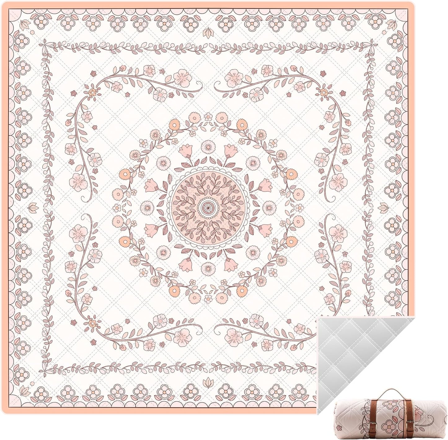 Tapete picnic bohemio 79x79" manta al aire libre plegable