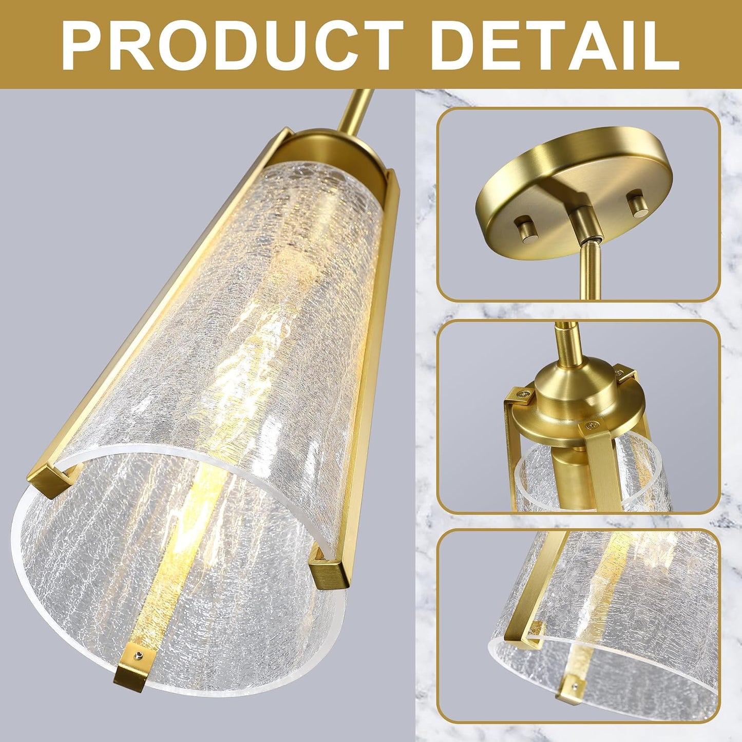 Lámpara colgante dorada latón cepillado 1 luz