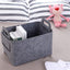 Cesta fieltro plegable con asas para oficina y dormitorio