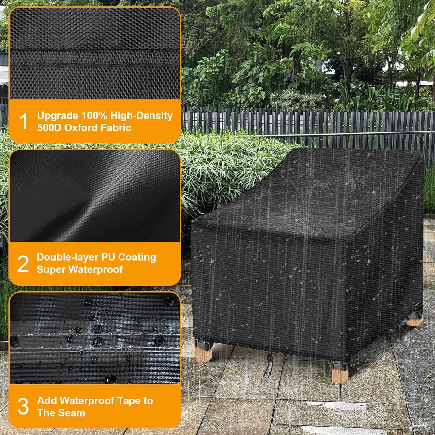 Fundas impermeables sillas patio 2 pzas resistentes UV