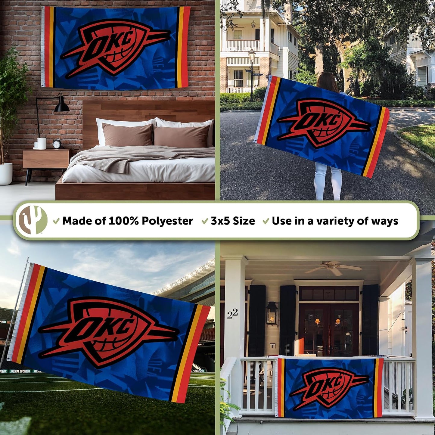 Bandera Oklahoma City Thunder 3x5ft poliéster
