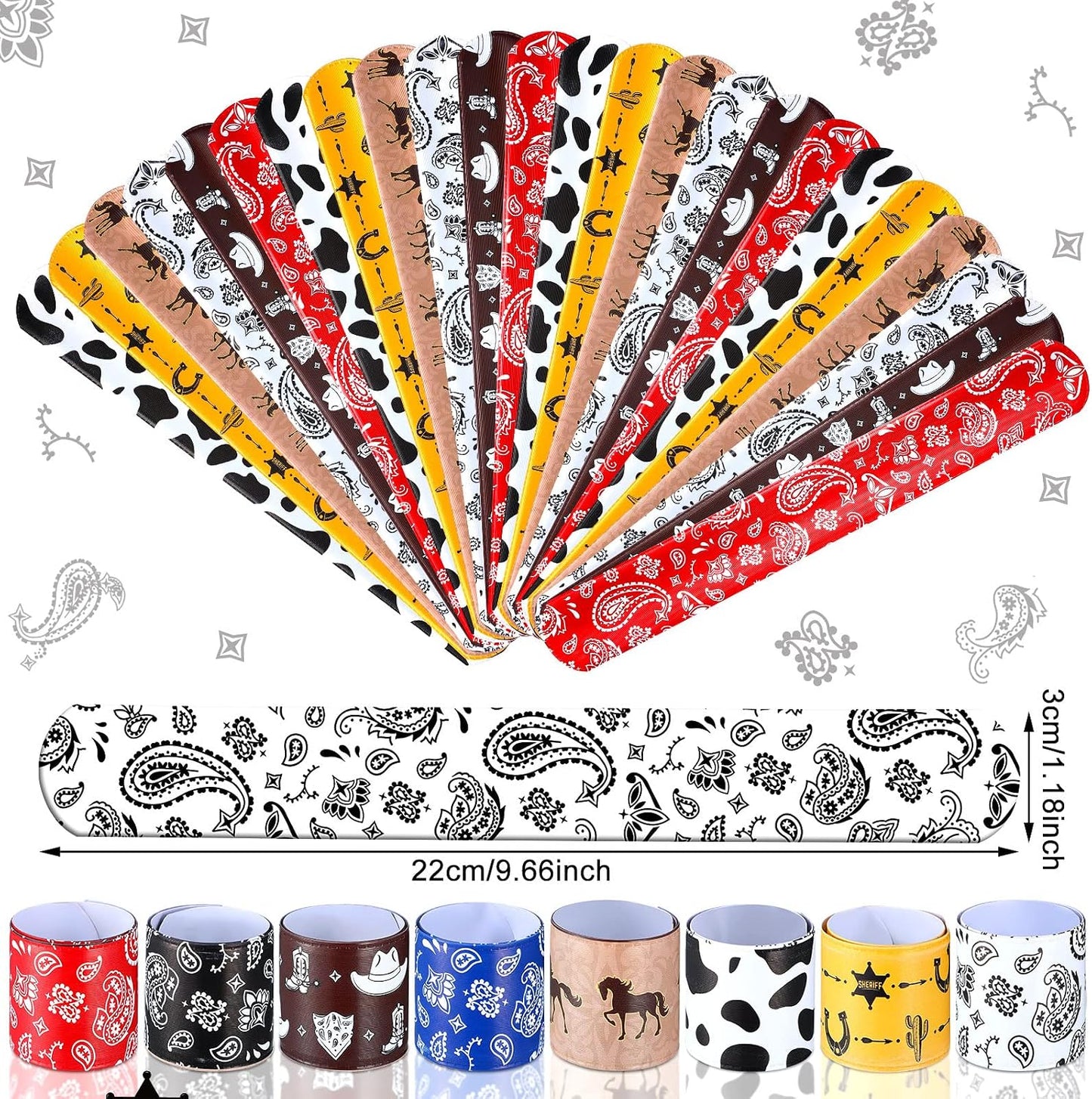 Pack 48 Pulseras Vaquero Fiesta 8 Estilos