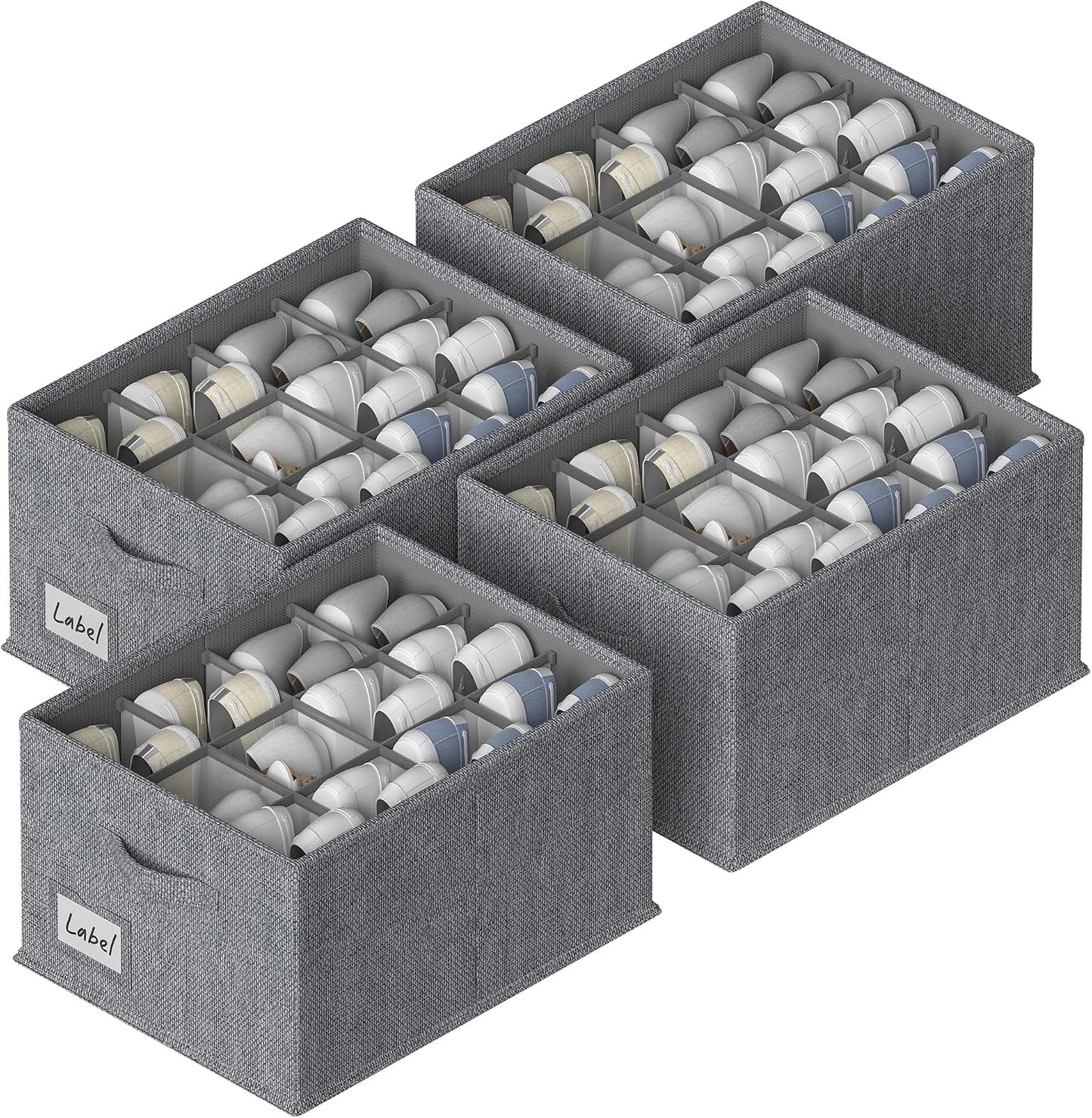 4 Organiz. Zapatos Plegables gris oscuro