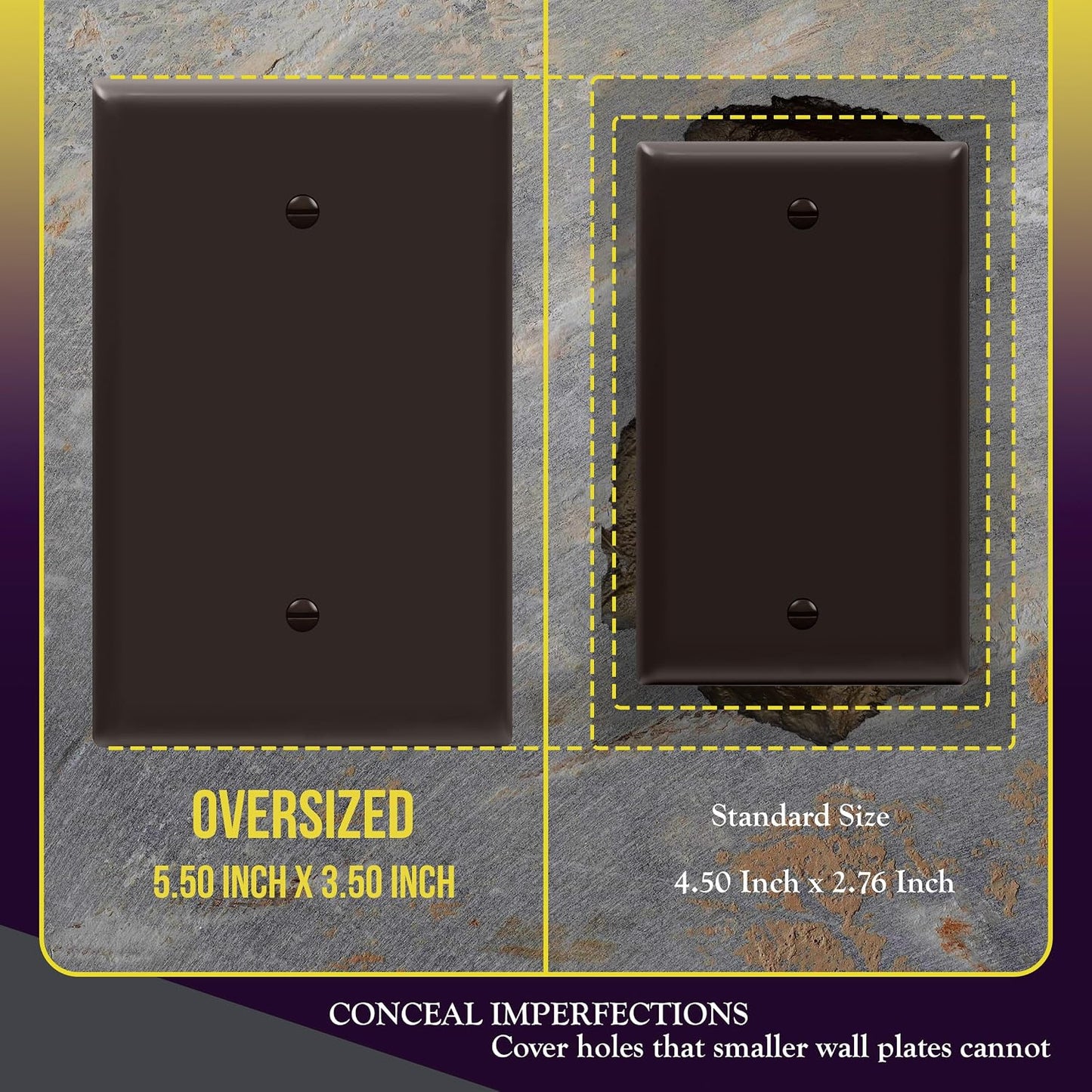 Placa pared para ocultar dispositivo 5.5x3.5" termoplástico