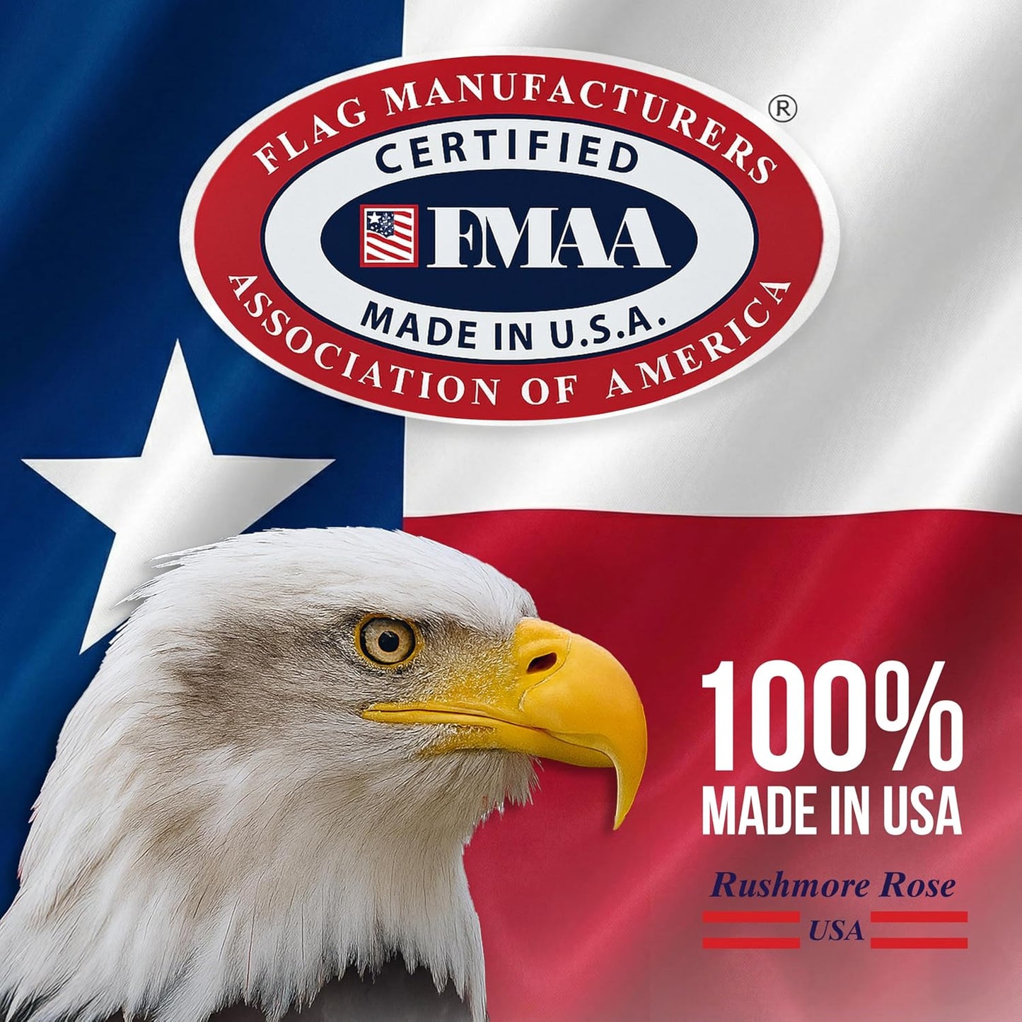 Bandera Texas 3x5 exterior resistente intemperie