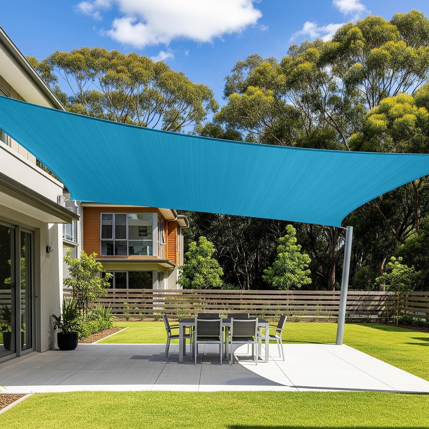 Toldo parasol rectangular 12x16ft color azul turquesa