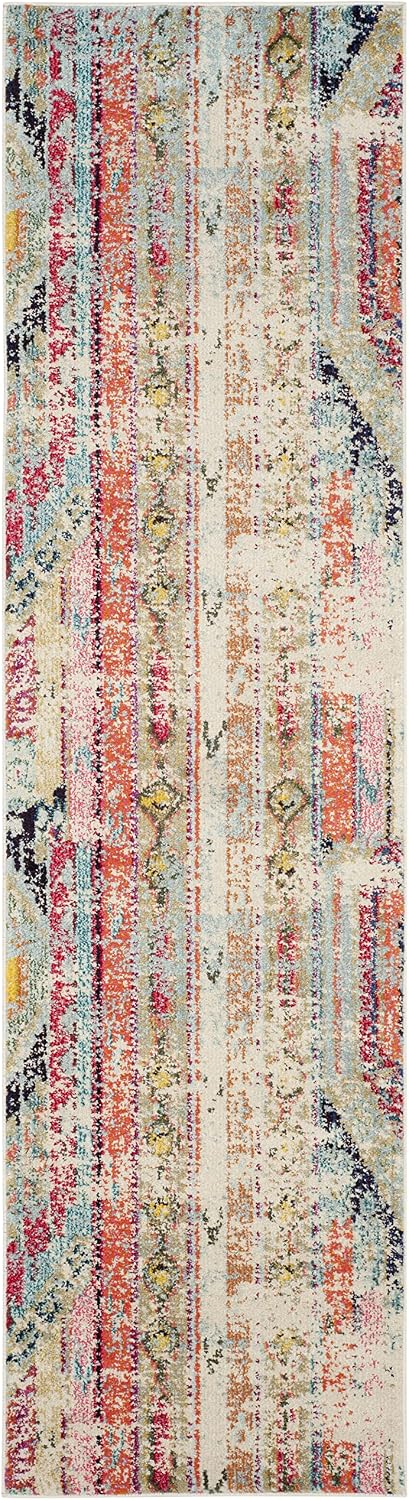 Alfombra boho chic efecto desgastado 2'2"x6'