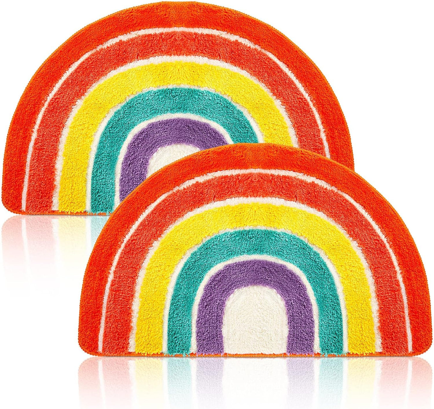 2 Tapetes Baño Microfibra Flocado Antiderrap Colorido Niños