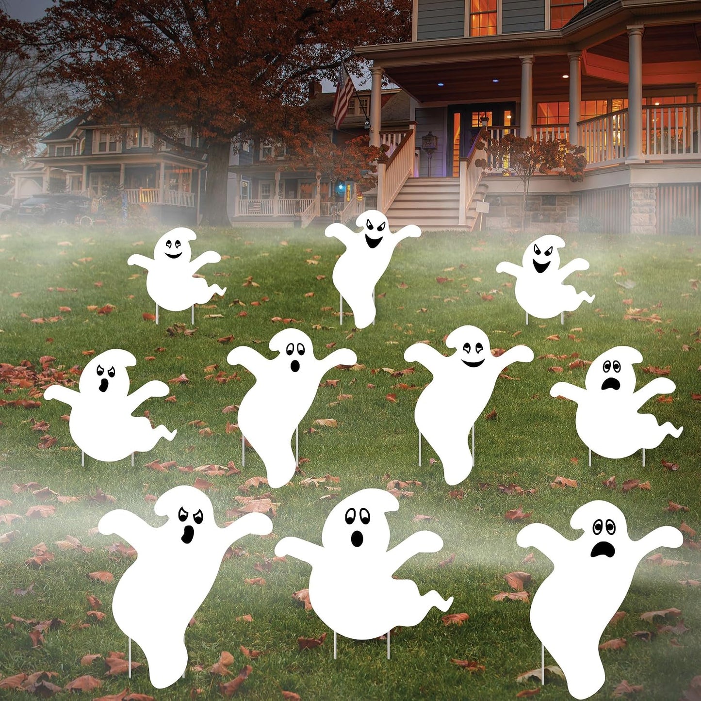 Decoración fantasma césped Halloween 10"