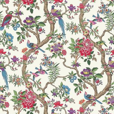 Papel tapiz floral rosa autoadhesivo 17.7x354"