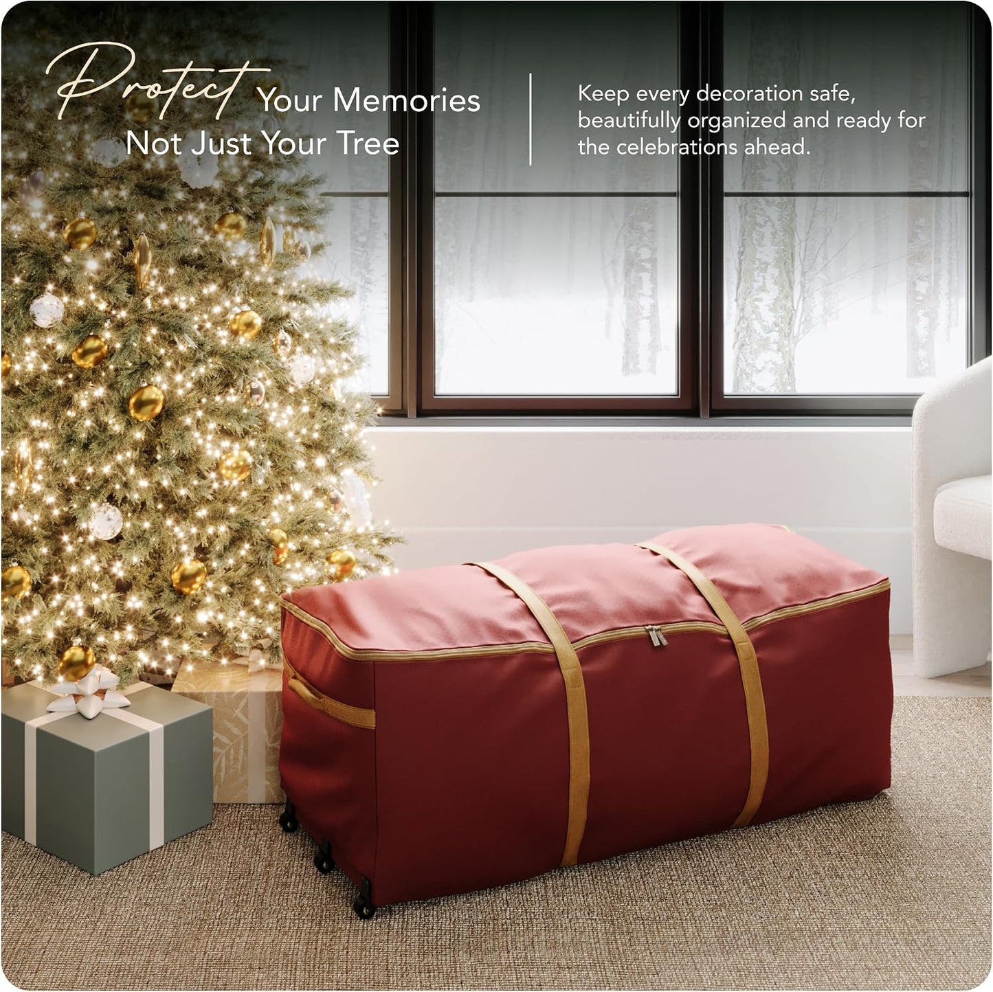 Bolsa con ruedas para árbol de navidad poliéster resistente