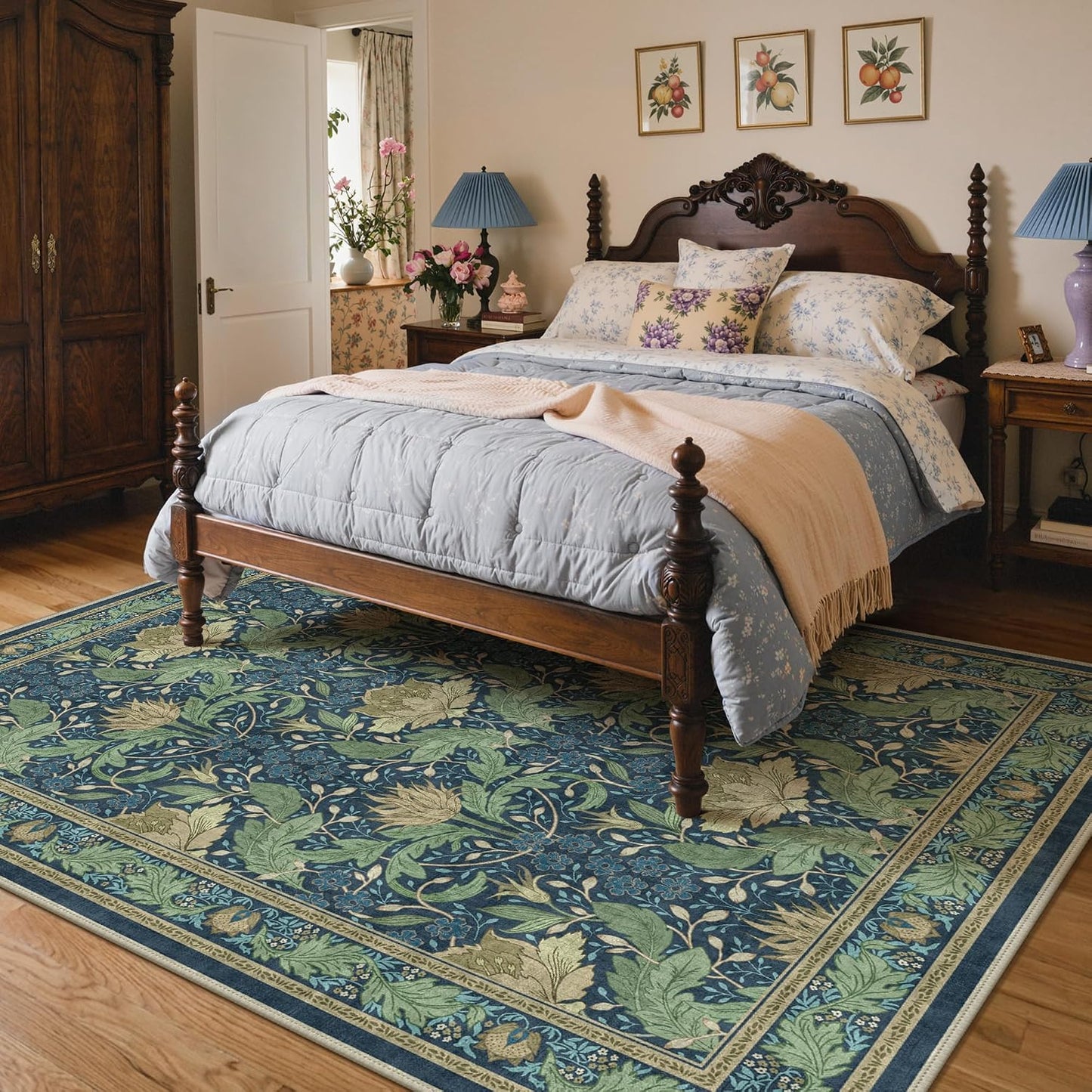 Alfombra vintage 8x10pulg antiderrap sala