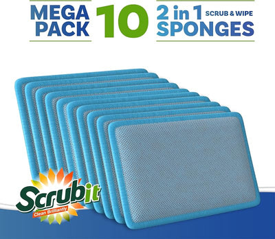 Paquete 10 Esponjas Reutilizables para Cocina y Limpieza