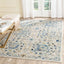 Alfombra decorativa 3x5ft diseño bohemio marfil y azul
