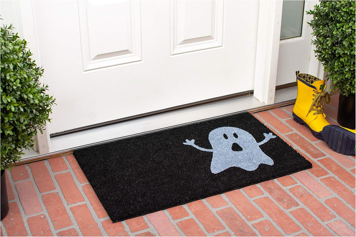 Felpudo fantasma 17x29" negro/blanco