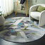 Alfombra redonda 6ft7pulg verde gris antiderrap sala