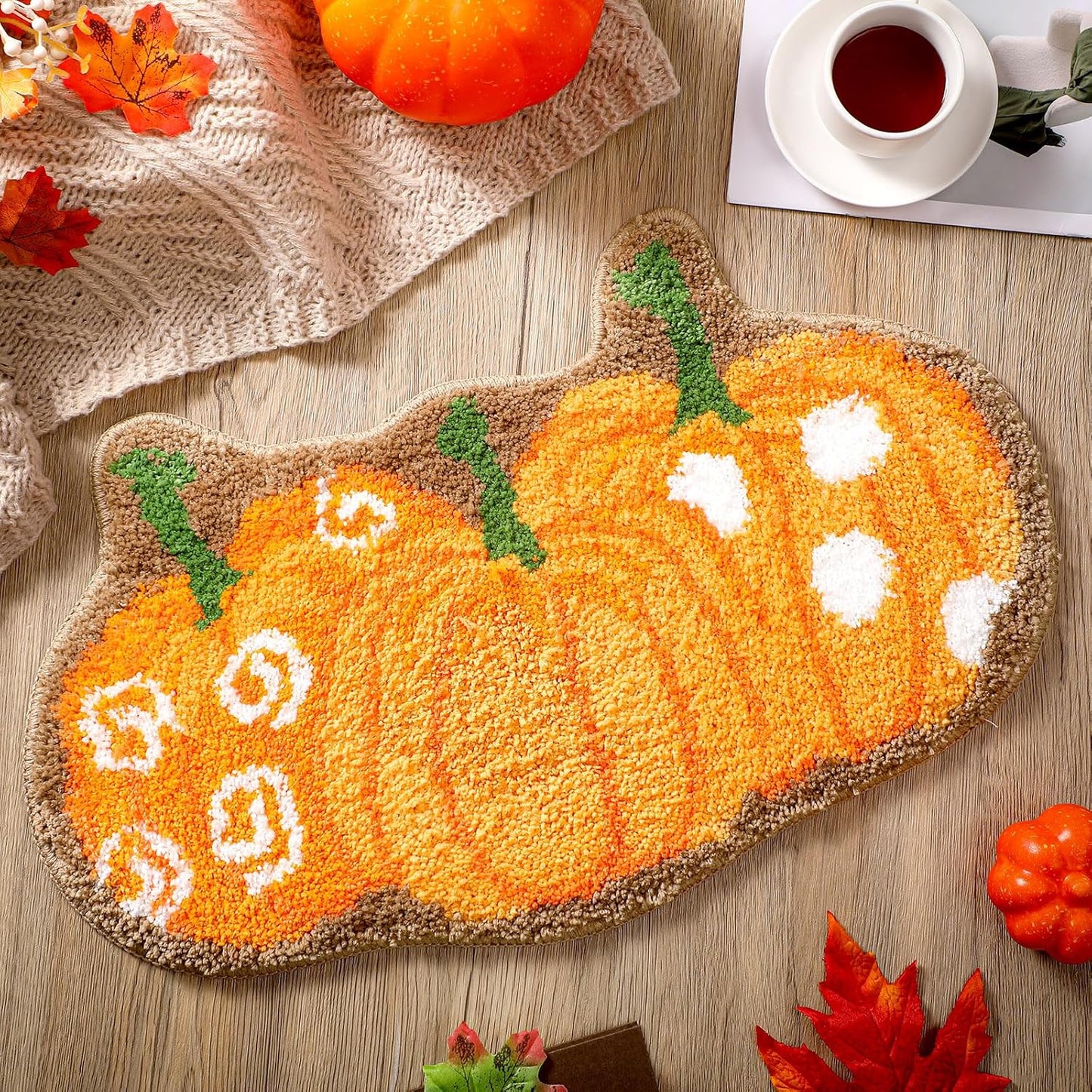 Alfombra baño calabaza 20pulg antideslizante niños