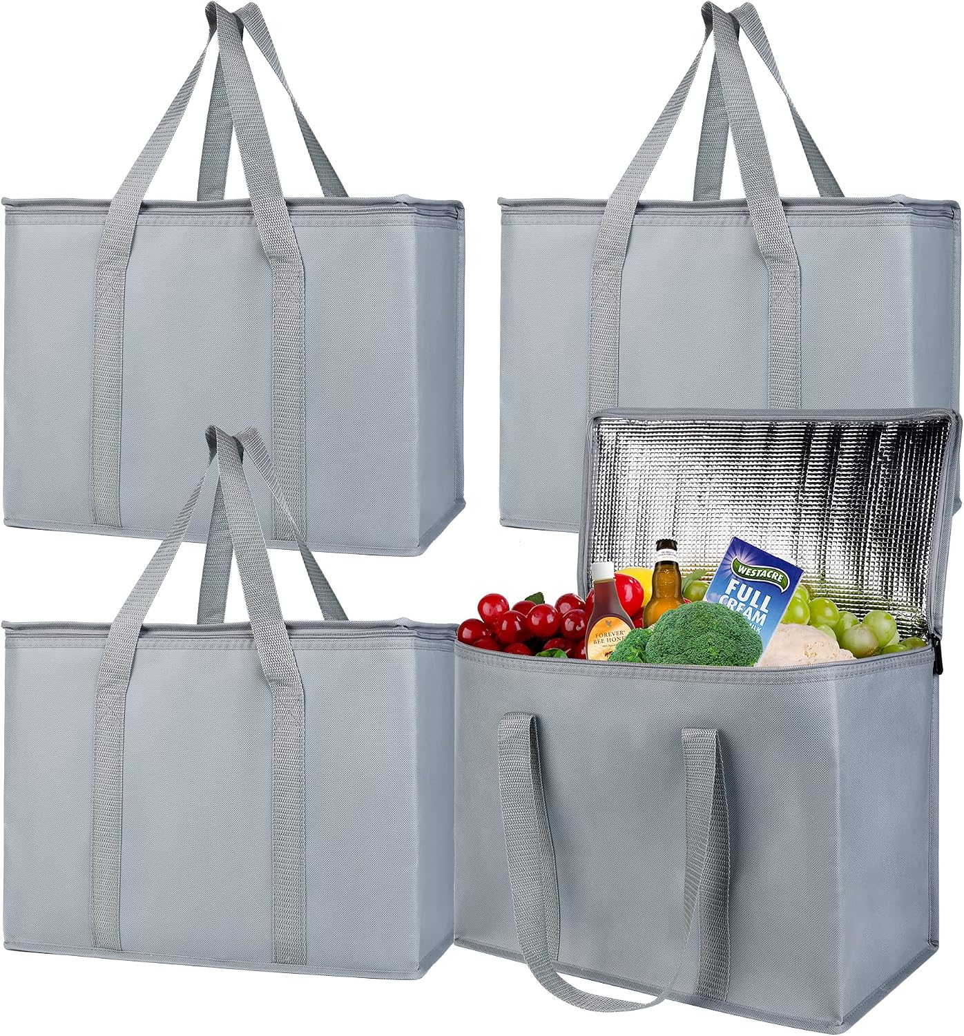 Bolsa refrigeradora aislada maletero 4 pzas XL gris