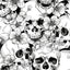 Papel tapiz Halloween calavera 17.7" x32.8ft negro/blanco