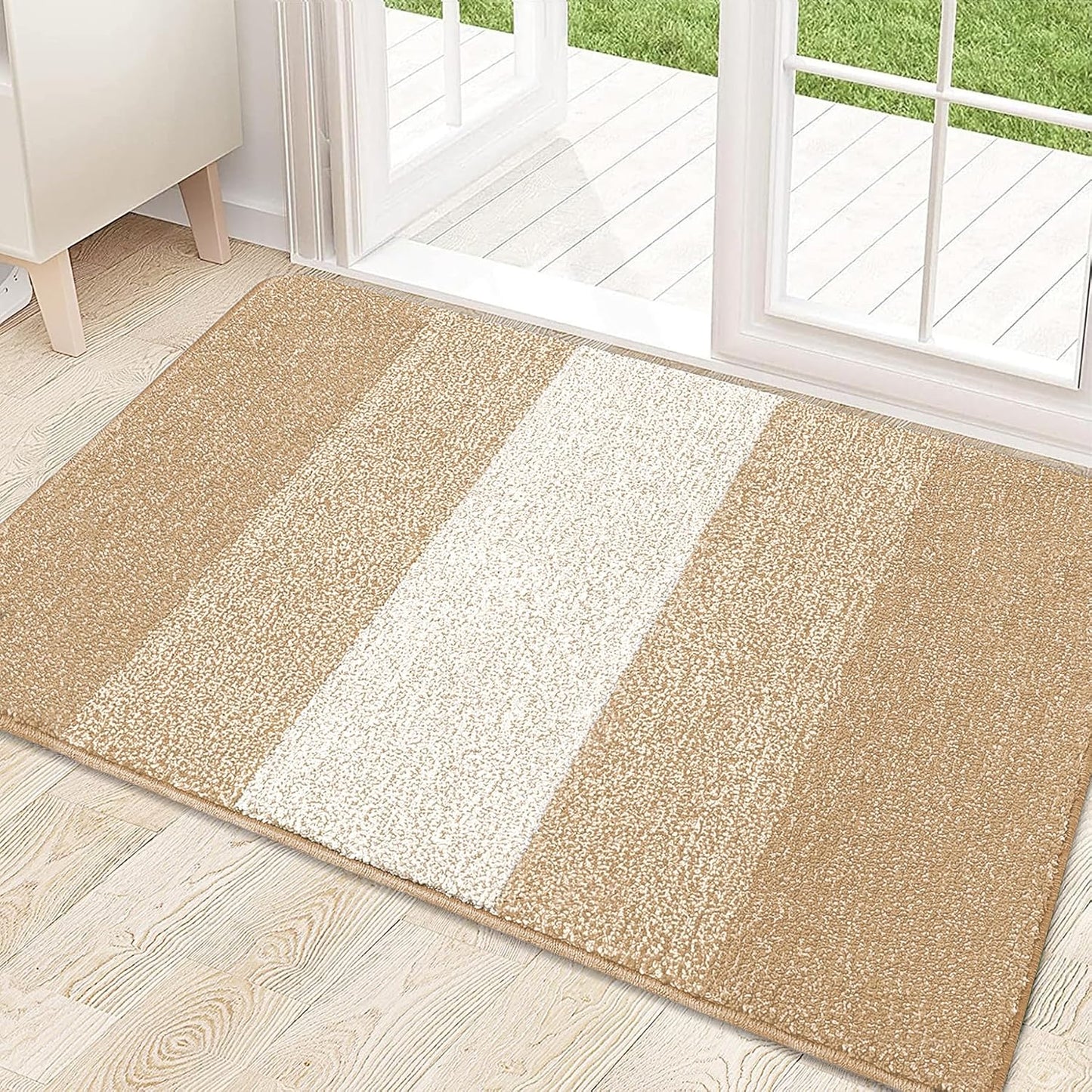 Tapete antiderrap 32x20pulg entrada principal beige