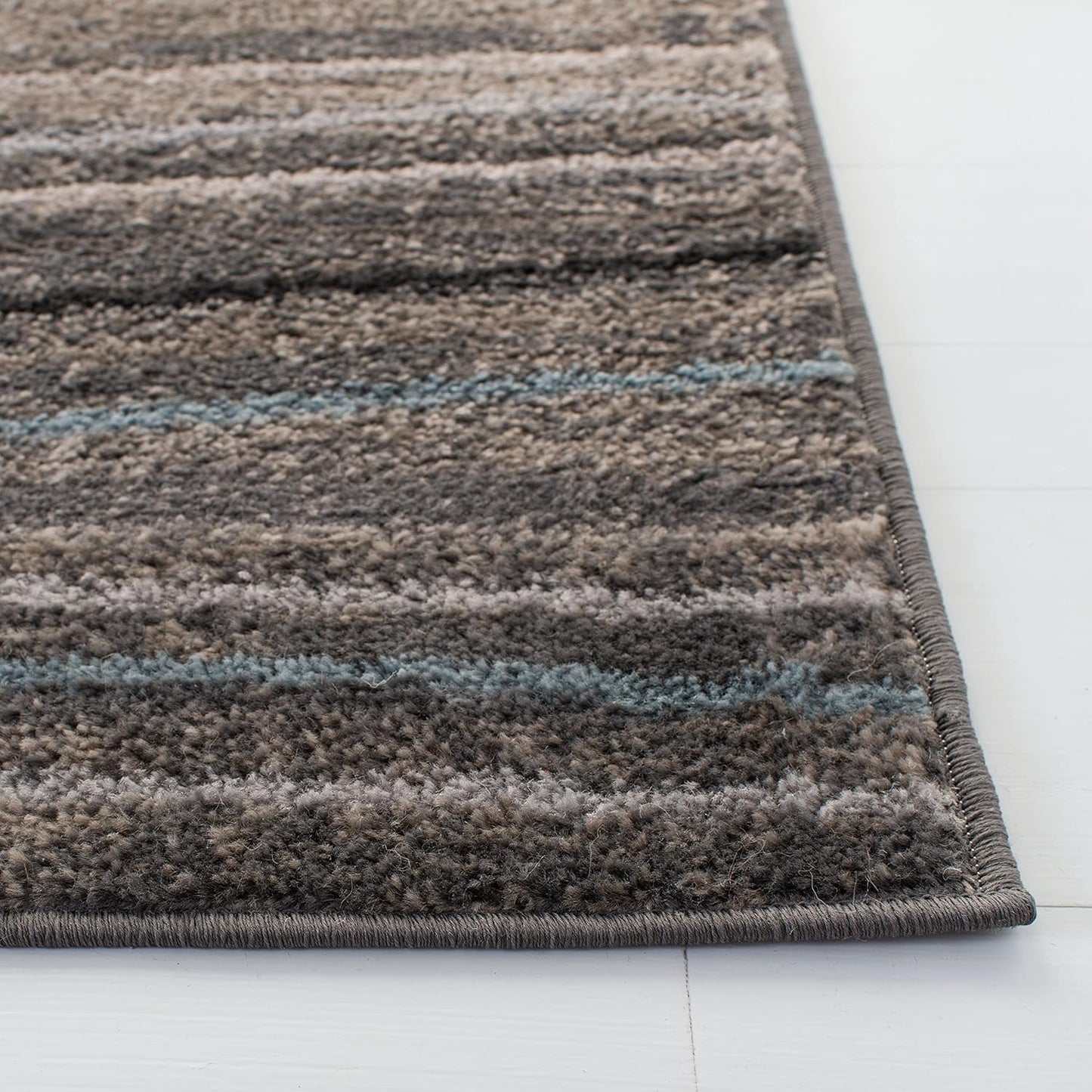 Alfombra pasillo 2ft3pulg x 8ft ondas plateado beige