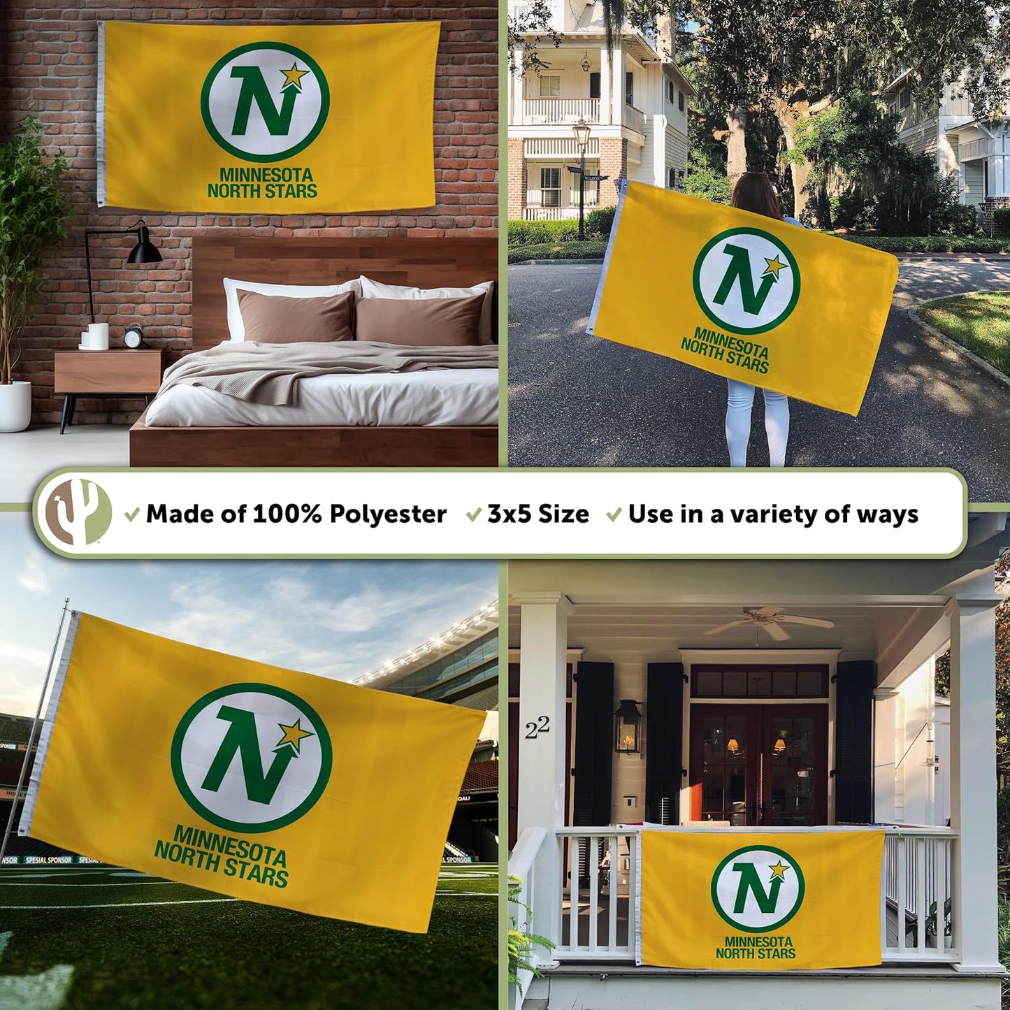 Bandera Minnesota North Stars 3x5ft poliéster