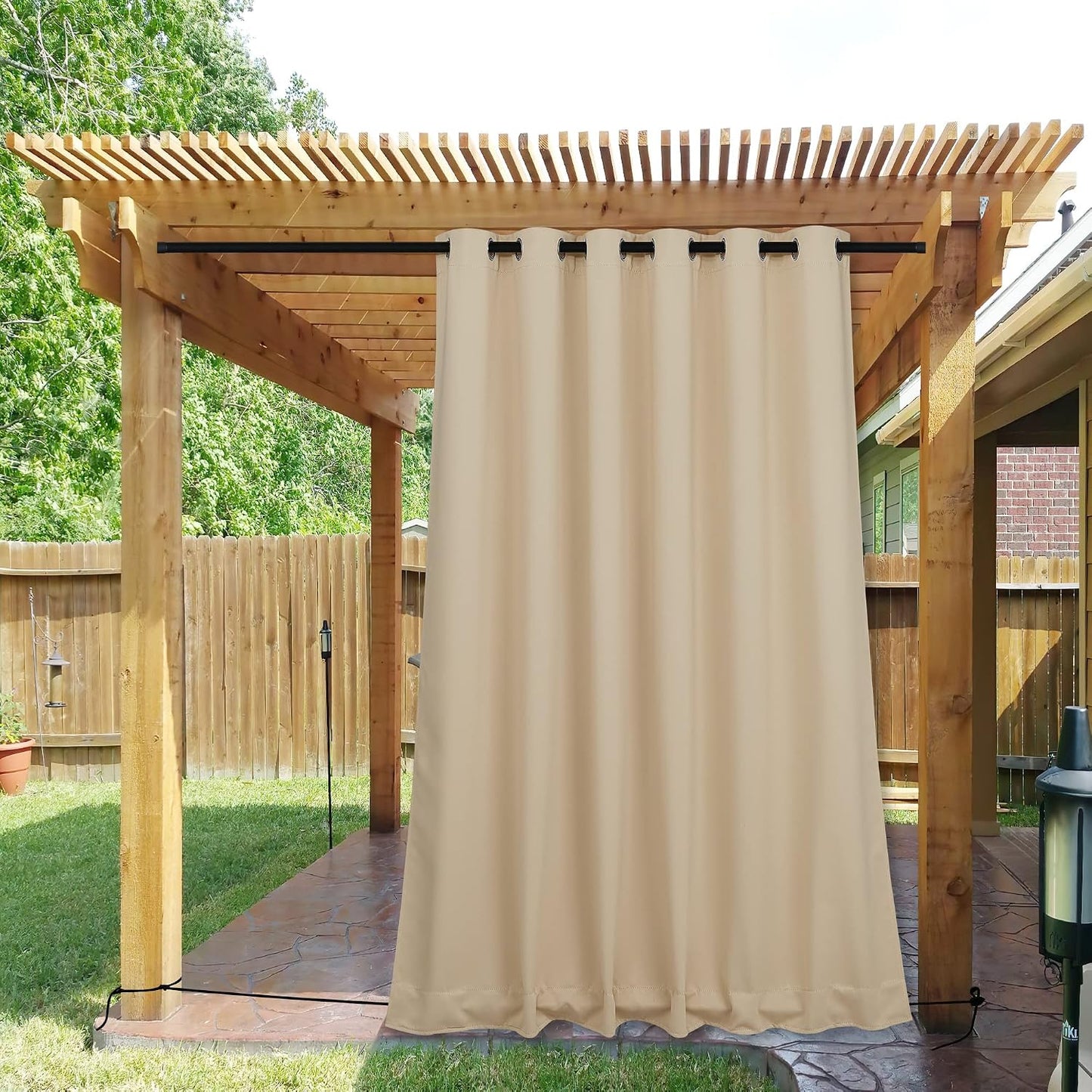 2 Cortinas opacas impermeables 84x84" beige