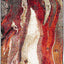 Alfombra moderna abstracta 2'3"x6' color rojo