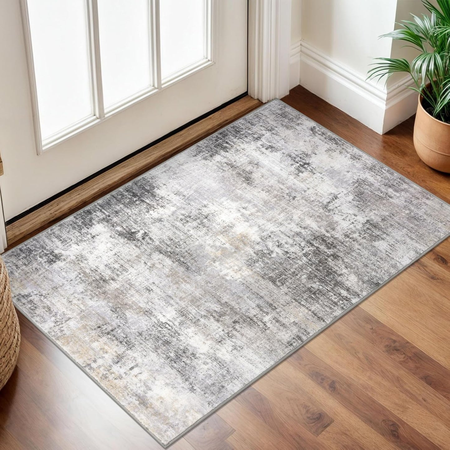 Alfombra entrada 2x3ft lavable antiderrap gris beige