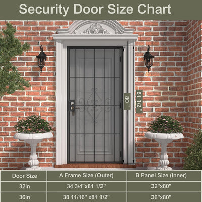 Puerta seguridad acero 36x80pulg pantalla metal expandido