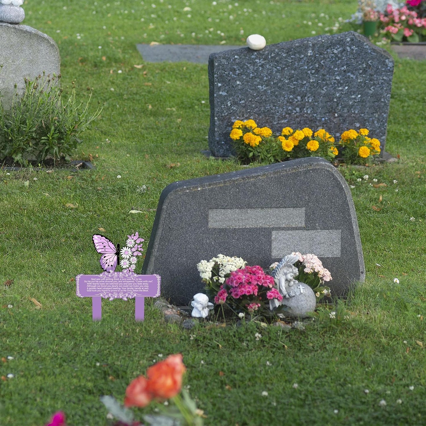 Estacas conmemorativas mariposas metal para cementerio