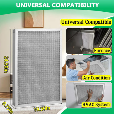 Filtro reutilizable HVAC 19.5x24.5pulg MERV-8 lavable