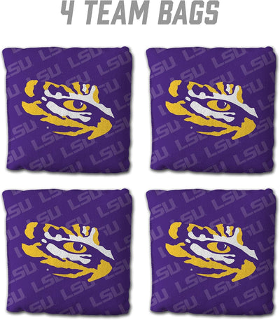 Juego 4 bolsas Cornhole NCAA 6x6pulg 16oz USA