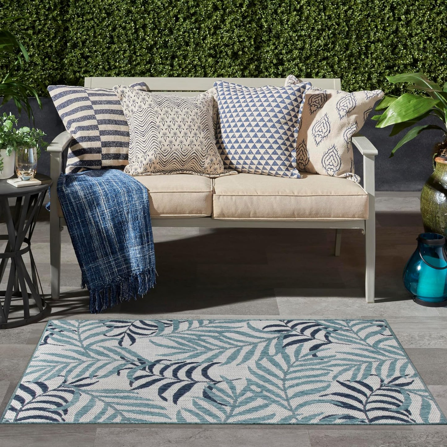 Alfombra azul dormitorio sala 3x5ft fácil de limpiar