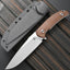 Cuchillo EDC hoja fija N690 mango micarta marrón