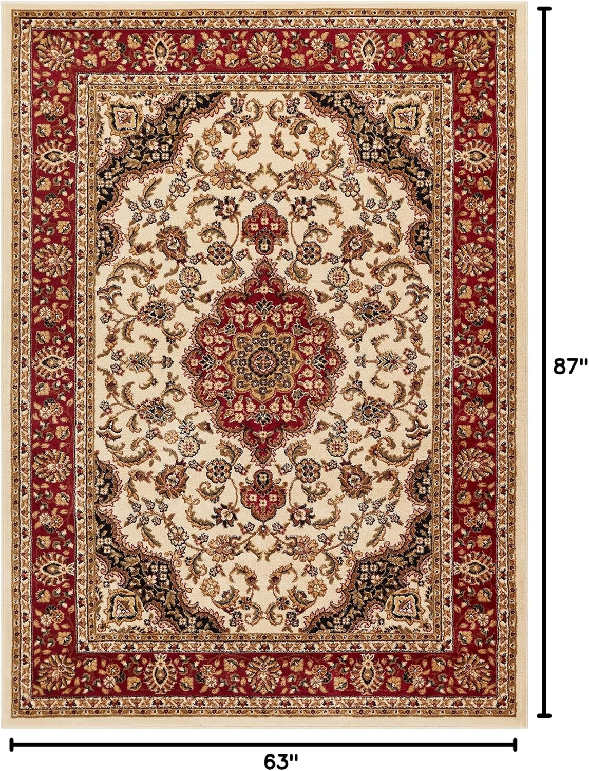 Alfombra 5x7ft Colección Kashan Color Marfil