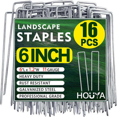 16 Grapas Paisaje Galvanizadas 6" Estacas Jardín