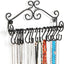 Estante pared espirales metal negro 20 collares para cosméticos