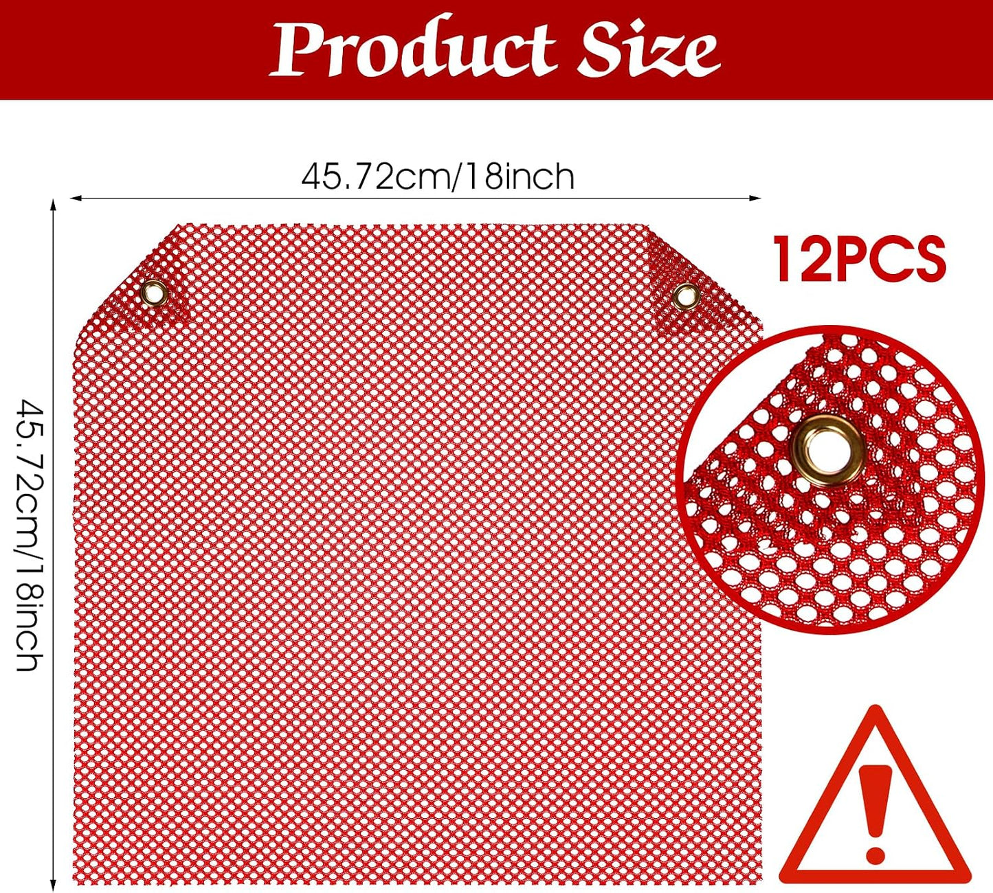 12 Banderas Seguridad 18x18pulg Camiones Malla Resistente