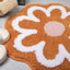 Alfombra baño flores naranja microfibra antiderrap
