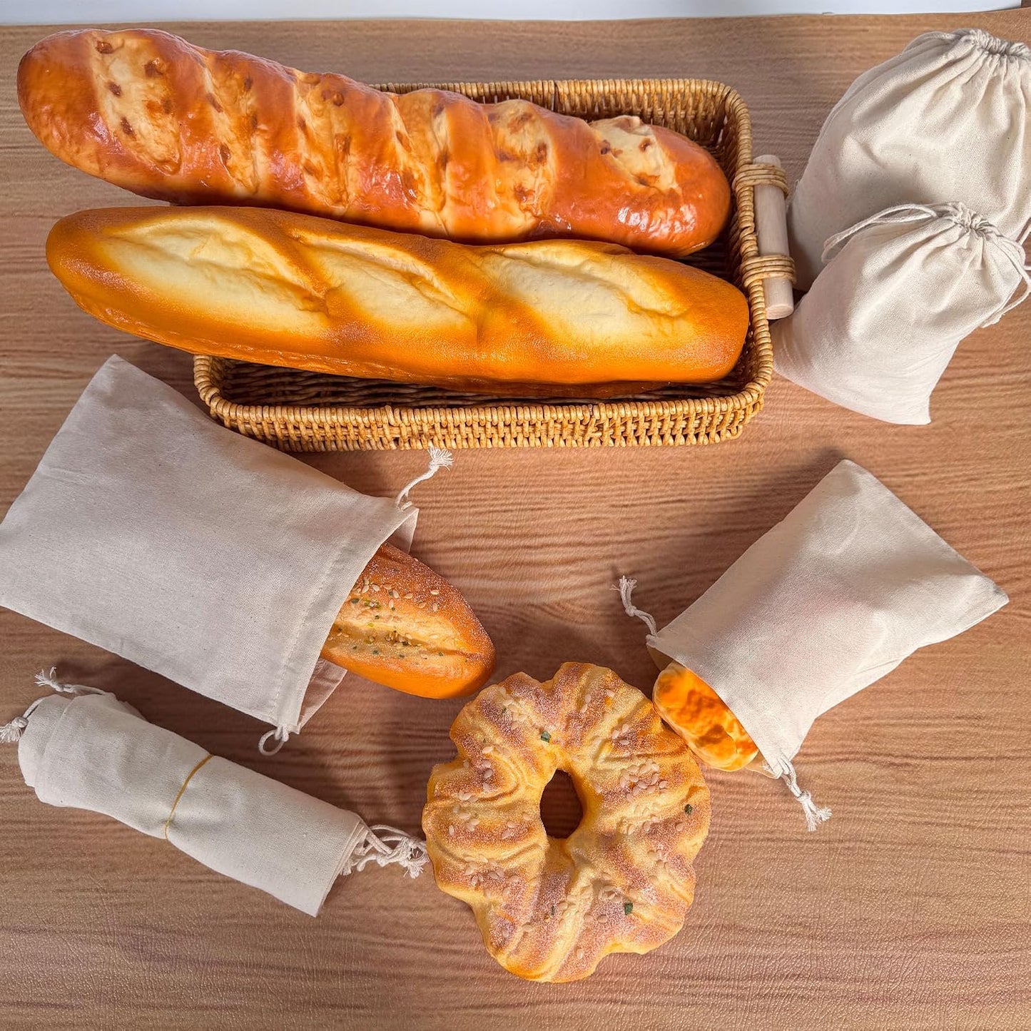 50 Bolsas Tela Reutilizables 3x4" Doble Cordón