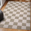 Alfombra geométrica 5x8 beige/crema sala dormitorio