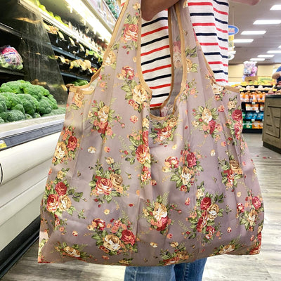 Bolsas plegables nailon reutilizables para comestibles 3 pzas
