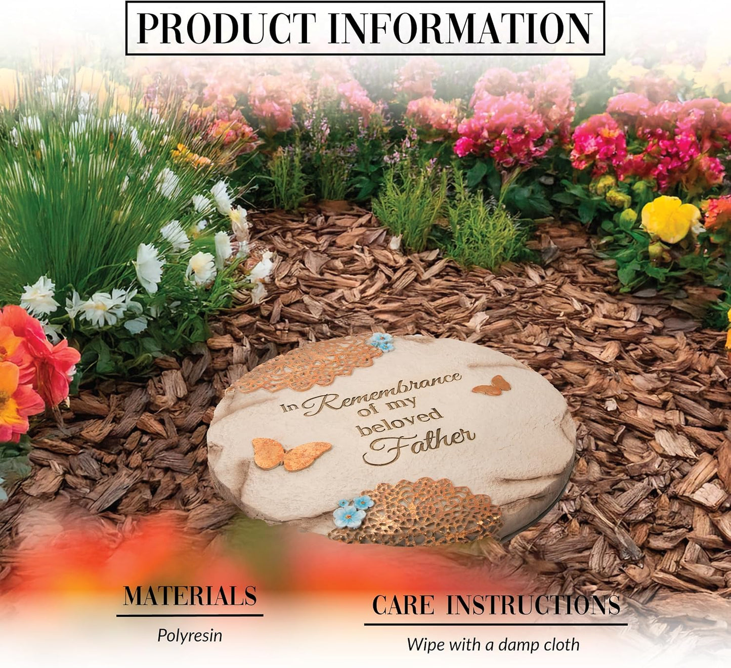 Piedra conmemorativa jardín 10" amado padre