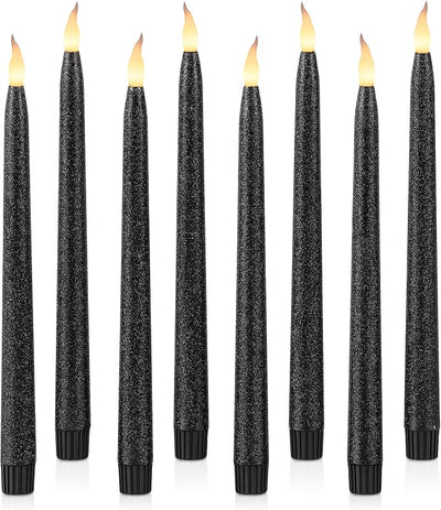 Velas cónicas sin llama purpura 11pulg temporizador set 8