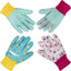 Guantes jardinería niños 3-6 años set 2 azul rosa