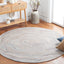 Alfombra redonda 6ft lana hecha a mano beige y azul