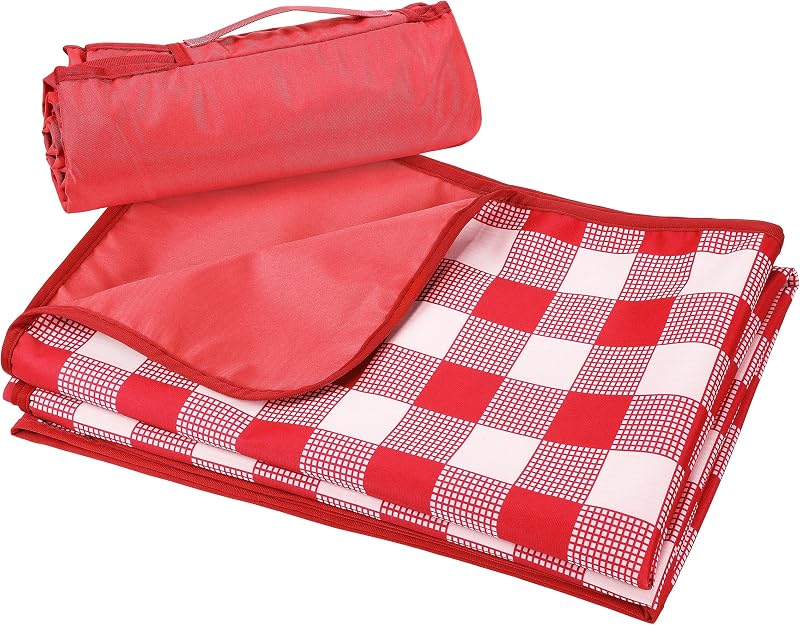 Manta picnic impermeable 60x80pulg cuadros rojos plegable